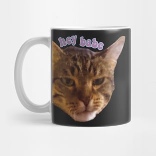 Hey babe tabby cat funny meme Mug